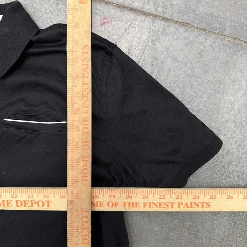 Banana Republic Mens Luxe Touch Performance Polo Shirt Black Short Sleeve Medium